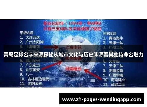 青岛足球名字来源探秘从城市文化与历史渊源看其独特命名魅力 青岛足球名字来源探秘从城市文化与历史渊源看其独特命名魅力
