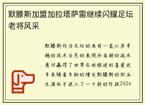 默滕斯加盟加拉塔萨雷继续闪耀足坛老将风采